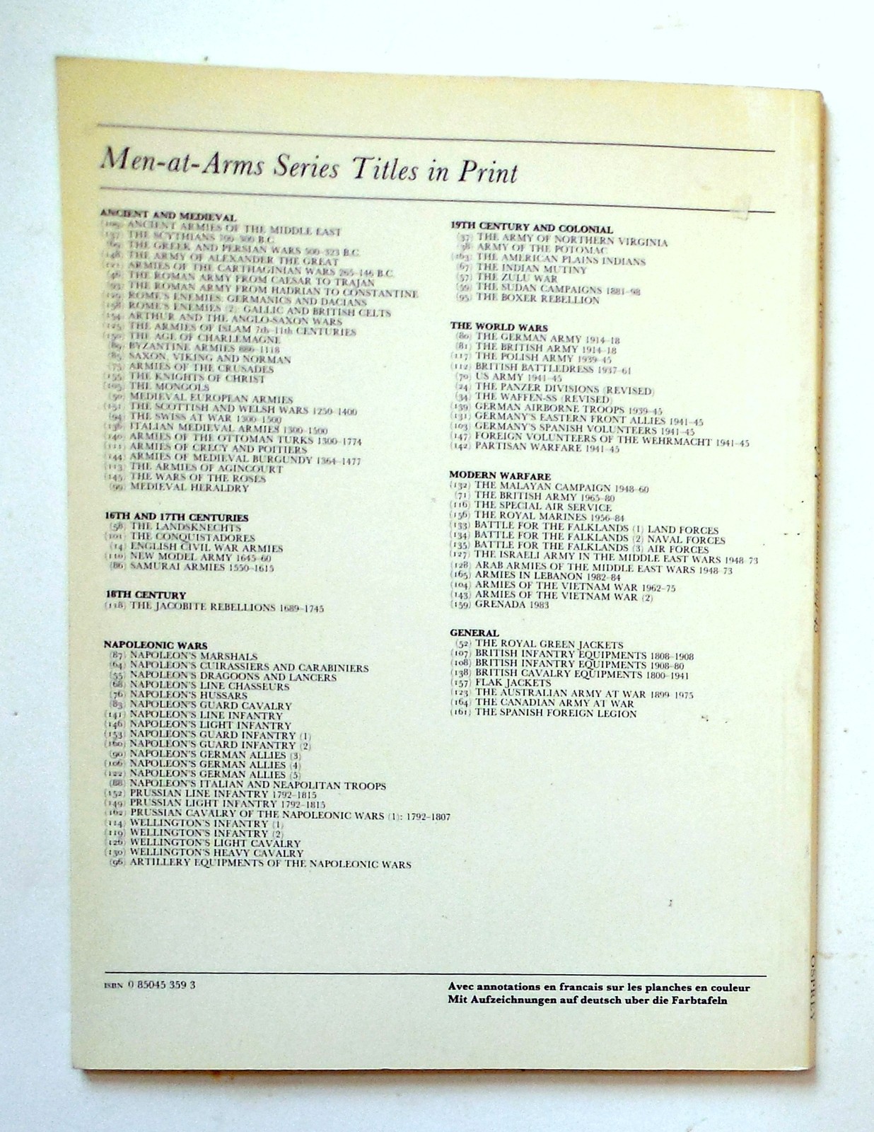 Osprey Men at Arms Series “Germany’s Spanish Volunteers 1941-45” Book No. 103