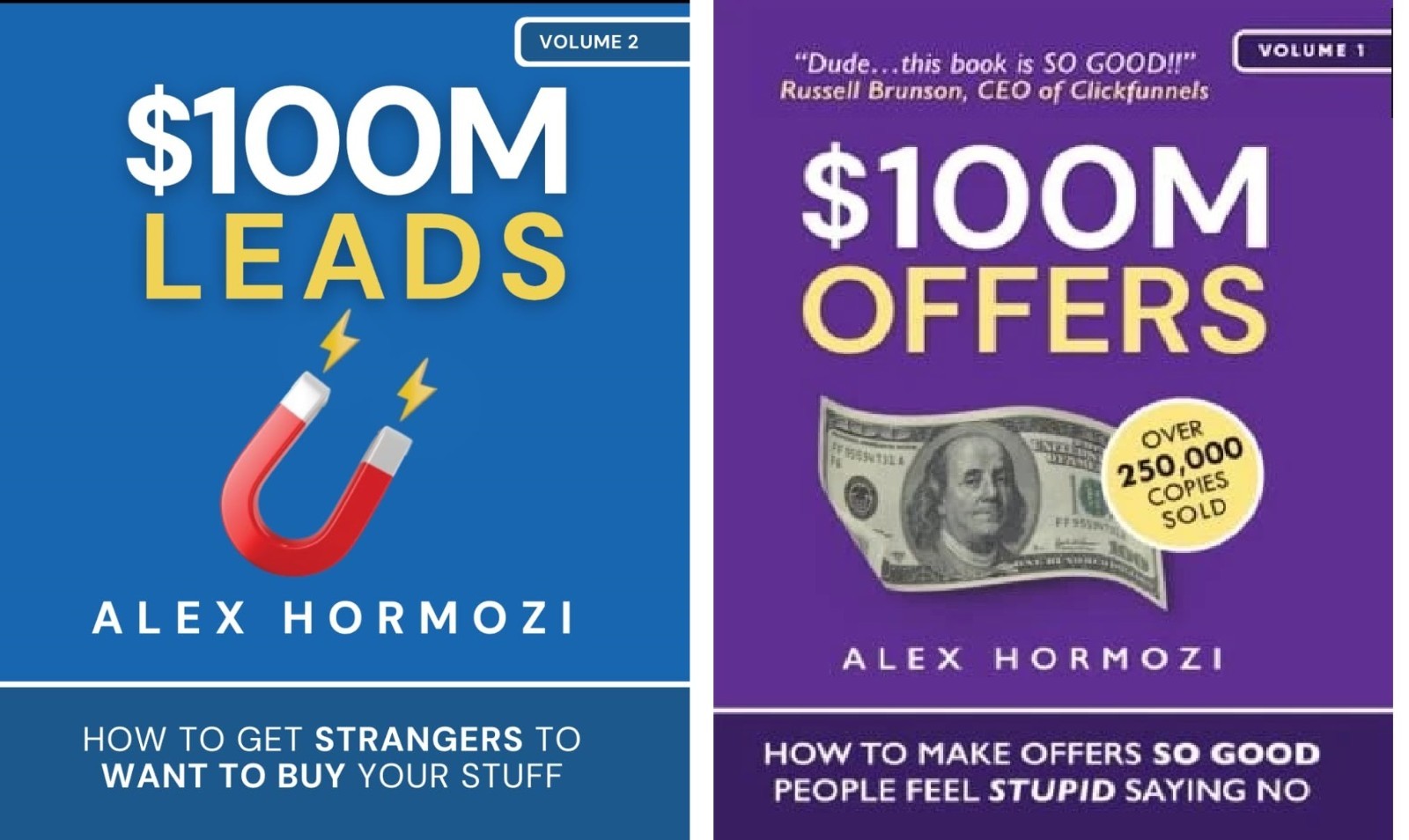 Alex Hormozi 2 Books Set $100M Leads and $100M Offers English Paperback